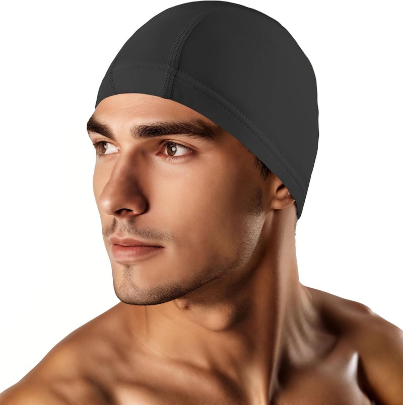 Kinwor Swim Cap for Men Women Adult, High Stretch Fabric Swim Cap, Swimming Caps Non-Waterproof - Image 1